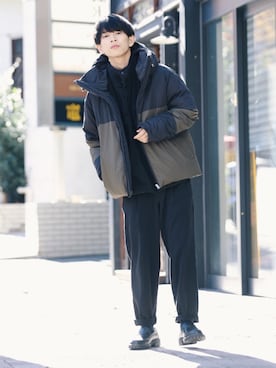 「RAGEBLUE（レイジブルー）のアイテム（ダウンジャケット/コート）」を使った、斉藤慎也さん（メンズ・170cm）の冬コーディネート