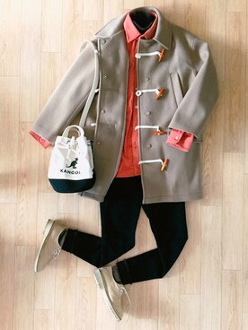 「コーディネート」｜「アイテム（チェスターコート）」を使った、AilanKim🇰🇷さん（レディース・160cm）の冬コーディネート
