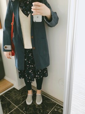 「コーディネート」｜「アイテム（トレンチコート）」を使った、AilanKim🇰🇷さん（レディース・160cm）の春コーディネート