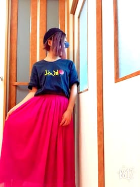 「古着のアイテム（シャツ/ブラウス、ブラック系）」を使った、kekoさん（レディース・152cm）の夏コーディネート