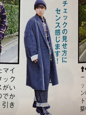 「sulvam（サルバム）のアイテム（チェスターコート）」を使った、yuto shimizuさん（メンズ・168cm）の冬コーディネート