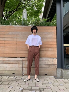 「アイテム（スリッポン、シルバー系）」を使った、shuuhei9さん（メンズ・180cm）の春コーディネート