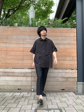 「markaware（マーカウェア）のアイテム（トップス）」を使った、shuuhei9さん（メンズ・180cm）の春コーディネート
