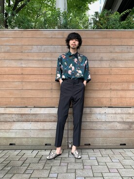 「アイテム（スリッポン、シルバー系）」を使った、shuuhei9さん（メンズ・180cm）の春コーディネート