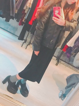 「厚底」｜「アイテム（財布/小物）」を使った、mykさん（レディース・150cm）の冬コーディネート