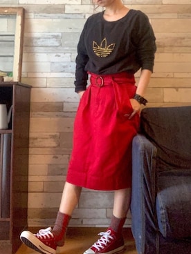 「RNA」｜「アイテム（スウェット）」を使った、nayukiさん（レディース・156cm）の春コーディネート