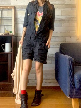 「アイテム（Tシャツ/カットソー）」を使った、nayukiさん（レディース・156cm）の春コーディネート