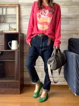 「RNA」｜「アイテム（スウェット）」を使った、nayukiさん（レディース・156cm）の春コーディネート
