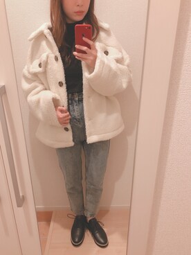「archives e'pice（アルシーヴエピス）のアイテム（その他アウター）」を使った、𝕡𝕪𝕠𝕟 ⋆⑅さん（レディース・152cm）の冬コーディネート
