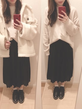 「archives e'pice（アルシーヴエピス）のアイテム（その他アウター）」を使った、𝕡𝕪𝕠𝕟 ⋆⑅さん（レディース・152cm）の冬コーディネート