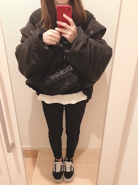 「kutir（クティール）のアイテム（マウンテンパーカー）」を使った、𝕡𝕪𝕠𝕟 ⋆⑅さん（レディース・152cm）の冬コーディネート