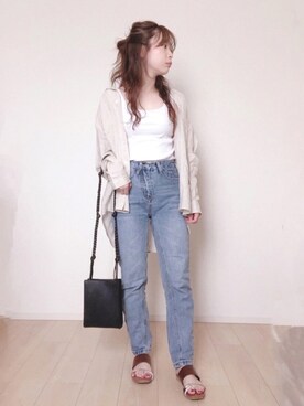 「アイテム（ブラジャー、ホワイト系）」を使った、𝕡𝕪𝕠𝕟 ⋆⑅さん（レディース・152cm）の夏コーディネート