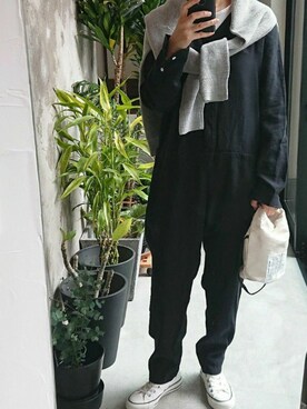 「RED CHOP WORKS（レッドチョップワークス）のアイテム（オールインワン・サロペット）」を使った、＊★YY★＊さん（レディース・160cm）の春コーディネート