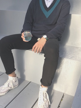 「STUDIOUS SELECT(STUDIOUS SELECT)」｜「アイテム（腕時計）」を使った、カイトさん（メンズ・182cm）の春コーディネート