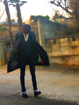 「TAKA-Q（タカキュー）のアイテム（ベスト）」を使った、こんさん（メンズ・173cm）の冬コーディネート