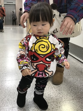「JOEY HYSTERIC（ジョーイヒステリック）のアイテム」を使った、Ayayanさん（キッズ・80cm）の冬コーディネート