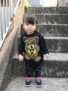 「JOEY HYSTERIC（ジョーイヒステリック）のアイテム」を使った、Ayayanさん（キッズ・80cm）の春コーディネート