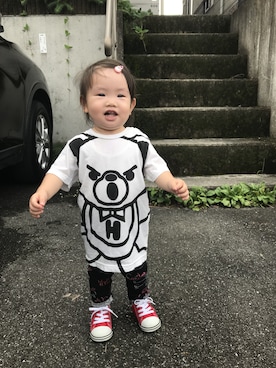 「JOEY HYSTERIC（ジョーイヒステリック）のアイテム」を使った、Ayayanさん（キッズ・80cm）の夏コーディネート