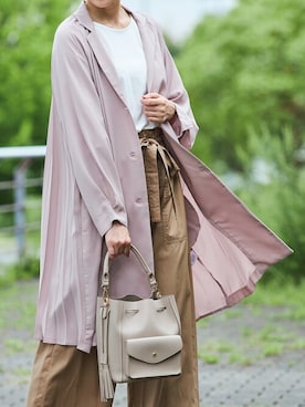 「コーディガン」｜「アイテム（ステンカラーコート）」を使った、AN Closetさん（レディース・165cm）の夏コーディネート