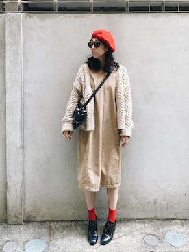 「MONKI（モンキ）のアイテム（レッグウェア）」を使った、W.さん（レディース・164cm）の秋コーディネート