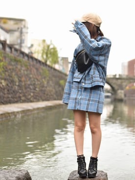 「オルチャンファッション」｜「アイテム（ブーツ）」を使った、meeeeg59さん（レディース・152cm）の春コーディネート