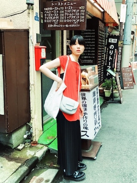 「AMERI」｜「アイテム（その他シューズ）」を使った、小谷実由さん（レディース・167cm）の夏コーディネート