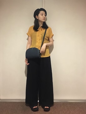 小谷実由さんの「＜Steven Alan＞TUCK WIDE PANTS/ﾊﾟﾝﾂ」を使ったコーディネート