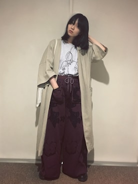「mame（マメ）のアイテム（その他アウター）」を使った、小谷実由さん（レディース・167cm）の秋コーディネート