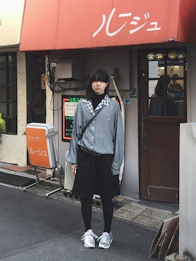 「mame」｜「アイテム（ブルゾン）」を使った、小谷実由さん（レディース・167cm）の秋コーディネート