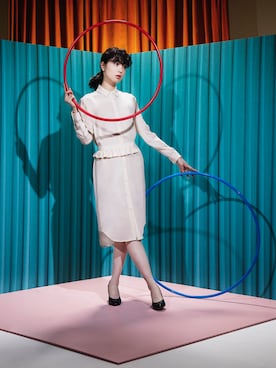 「アイテム（シャツワンピース）」を使った、小谷実由さん（レディース・167cm・20代）の冬コーディネート