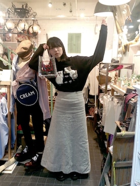 「velvet（ベルベット）のアイテム」を使った、小谷実由さん（レディース・167cm）の冬コーディネート