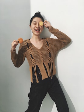 「malamute（マラミュート）のアイテム」を使った、小谷実由さん（レディース・167cm）の春コーディネート