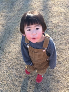 「GLOBAL WORK（グローバルワーク）のアイテム（オールインワン・サロペット）」を使った、ねここ**さん（レディース・158cm）の冬コーディネート