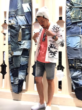 「アイテム（カーディガン/ボレロ）」を使った、はらちゃんさん（メンズ・168cm・30代）の夏コーディネート