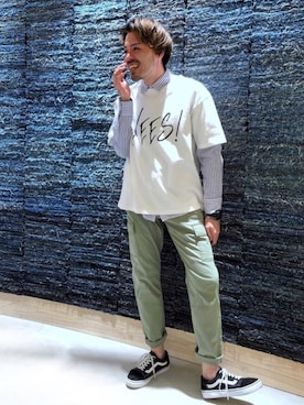 「ノーティードッグ」｜「アイテム（アクセサリー）」を使った、はらちゃんさん（メンズ・168cm）の春コーディネート