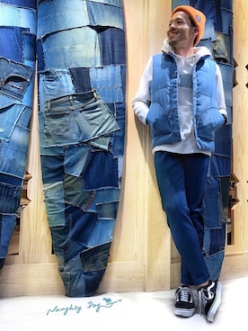 「アイテム（ダウンベスト）」を使った、はらちゃんさん（メンズ・168cm・30代）の秋コーディネート