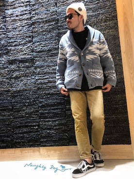 「アイテム（カーディガン/ボレロ）」を使った、はらちゃんさん（メンズ・168cm・30代）の冬コーディネート