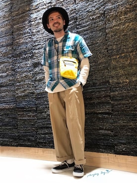 「Dickies（ディッキーズ）のアイテム（帽子）」を使った、はらちゃんさん（メンズ・168cm）の春コーディネート