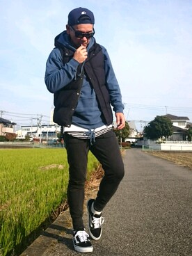 「semantic design（セマンティックデザイン）のアイテム（Tシャツ/カットソー）」を使った、Kemujiさん（メンズ・170cm）の秋コーディネート