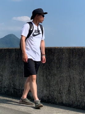 「アイテム（バックパック/リュック）」を使った、Kemujiさん（メンズ・170cm）の夏コーディネート