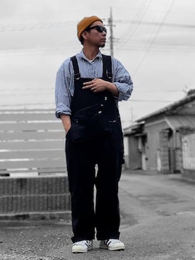 「BIG MAC（ビッグマック）のアイテム（その他パンツ）」を使った、Kemujiさん（メンズ・170cm）の秋コーディネート