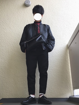 「RAGEBLUE（レイジブルー）のアイテム（クラッチバッグ）」を使った、Yuki.さん（メンズ・168cm）の冬コーディネート