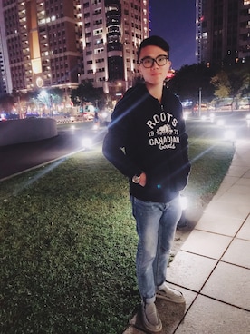 「sanuk（サヌーク）のアイテム」を使った、洪誠徽さん（メンズ・173cm）の冬コーディネート