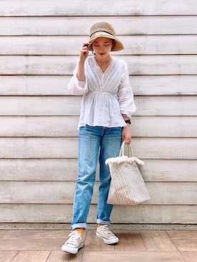 「collex（コレックス）のアイテム」を使った、suuさん（レディース・151cm）の春コーディネート