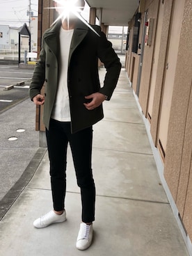 「アイテム（ピーコート）」を使った、watallica.7さん（メンズ・171cm・30代）の冬コーディネート