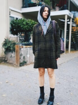 「ZARA（ザラ）のアイテム（ジャケット/アウター、グリーン系）」を使った、きむさん（レディース・157cm）の秋コーディネート