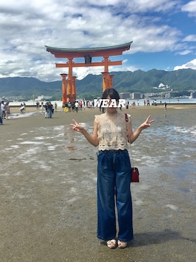「fifth（フィフス）のフラップチェーンミドルショルダーバッグ（ショルダーバッグ）」を使った、Risa...＊さん（レディース・153cm）の夏コーディネート