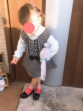 「キッスコーデ」｜「アイテム（ワンピース/ドレス）」を使った、ayanchu💋さん（キッズ・90cm）の冬コーディネート
