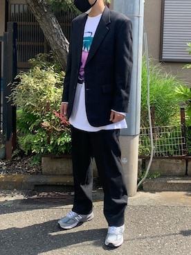 「LONELY/論理（ロンリー）のアイテム」を使った、9階に在る食堂さん（メンズ・178cm）の春コーディネート