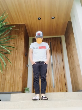 「NIKE（ナイキ）のアイテム（ビーチサンダル）」を使った、TOMOさん（メンズ・165cm）の夏コーディネート